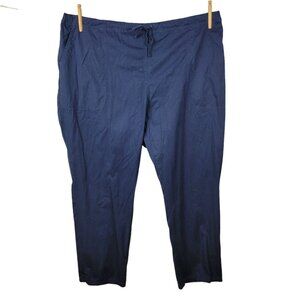 The Vermont Country Store Elastic Waist Plus Size 3X Pockets Pull On Pants Blue